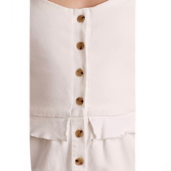 NWT Anthropologie Loup Denim Ruffle Dress White S - Picture 4 of 8